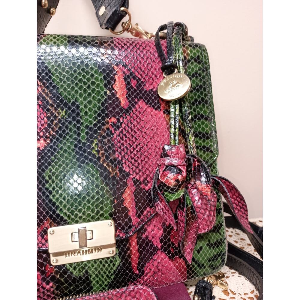 VINTAGE BRAHMIN OPHELIA LADY IN ROUGE MULTI ANACONDA PYTHON